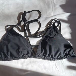 Chic Black Strappy Bikini Top